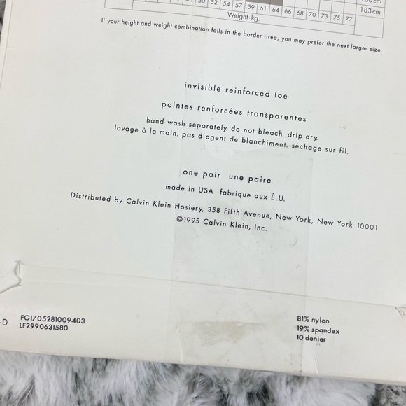 NEW Vintage 1995 Calvin Klein Stockings - Picture 4 of 4